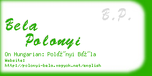 bela polonyi business card